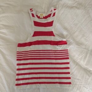 Anthropologie Maeve White & Red Striped Tank